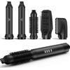JINYAWA 5 in 1 Spazzola Asciugacapelli, 1300W Air Styler, Spazzola Ad Aria Calda, Spazzola Rotante per Capelli con Spazzola Lisciante, Spazzola Arricciacapelli, per Asciugatura con Phon, Styling Liscio, Ricci