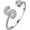 Suplight Anello Donna Iniziale S Fedina Donna Argento 925 Anello con Iniziale S Anello Regolabile Iniziale Anello Donna Iniziale S Anello Argento con S Confezione Regalo