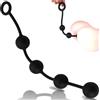 Future of your pleasure Sensual Palline anali grandi 32cm ⌀2,9cm per uomo e donna extra grandi realizzate in silicone Catena anale di colore nero con superficie liscia e comodo manico per l'estrazione Catena anale FOPS A102S