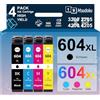 Msudoku 604XL Cartucce Multipack Compatibili con Cartucce Epson 604 XL per Epson XP-2200 XP-2205 XP-3200 XP-3205 XP-4205 Workforce WF-2930 WF-2910 WF-2935 WF-2950 (Nero Ciano Giallo Magenta)