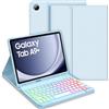 Bettdow Tastiera Custodia per Samsung Galaxy Tab A9+ 11 2023, Layout Italiano Retroilluminata Staccabile e Cover Protettiva per A9 Plus SM-X210/X215/X216, Blu