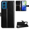 zZjoOoj Cover per Motorola Moto E14/ G04/ Moto G24, Custodia Libro in PU Pelle Portafoglio, Case Antiurto Soft con Porta Carte e Chiusura Magnetica, Funzione Stand (Nero)