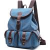 POSSOBAG Uomo Tela Zaino Viaggio Vintage Daypacks per 14 Pollici PC Scuola Zainetto Casuale Uomo College Campeggio All'aperto Lavoro Quotidiano Canvas Zaino Blu A