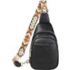 RAVUO Zaino Monospalla Donna,RAVUO Impermeabile Marsupio Elegante Borse a Tracolla con Spalline Regolabili Vintage Casual Zainetto Piccolo in PU Pelle Sling Bag per Sportivo,Viaggi,Escursioni Ciclismo,Nero