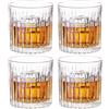 GLASKEY Bicchieri da Whisky Set di 4,Bicchiere da Cocktail Cristallo,Stile Antico,300 ml Bicchieri da Scotch per bere Boourbon,Cognac,Whisky Irlandese,Bellissimo Regalo