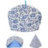 Hezhou Scalda tè in cotone Accogliente teiera isolante cucina casa decorazione tè accogliente Coprire teiera in cotone con stampa floreale vintage cappuccio isolante, protezione antipolvere (blu)