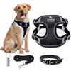 PXBSNB Pettorina Cane Taglia Media Piccola, No-Pull Pettorina h Cane Regolabile, Imbracatura Riflettente Regolabile, Pettorina per Cani con Guinzaglio è Adatta per Corsa Passeggiate Jogging Ner（L）