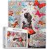 Tucocoo Puzzle da 1000 pezzi per adulti colorato farfalla pittura puzzle Banksy Girl 1000 pezzi puzzle per impegnativo gioco di attività familiari graffiti street art puzzle fai da te decorazione da