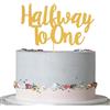 LeeLeeAn Half way to one cake topper - singolo lato dorato glitter 1/2 modo to uno, decorazione per torta bambino o ragazza 6 mesi compleanno forniture decorazione forniture per feste di compleanno bambino sei