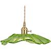 Folpus Lampada a sospensione moderna, lampadario a forma di fiore, lampada a sospensione decorativa, lampada a sospensione in vetro a forma di fiore per, Verde