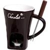 Generico Forchetta per fonduta riscaldante per burro, tazza per sciogliere la pentola calda al cioccolato - Tazza per fonduta in ceramica Tazza per fusione - Crogiolo riscaldante scalda burro con forchetta per