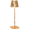 Zafferano, Lampada Poldina Pro, Lampada da Tavolo Ricaricabile e Senza Fili con Controllo Touch, Lampada da Interni, Dimmer, 2200-3000 K, Altezza 38 cm, Colore Rosso - Foglia Oro Craquelé