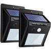 BES SRL 2 PZ faretto 20 led sensore movimento pannello solare ricaricabile luce esterno