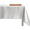 INTRECCI Tovaglia Antimacchia Rettangolare o Rotonda Tessuto Brillantini con Lurex più Colori e Misure, Tovaglia Resistente Alle Macchie (6/8 POSTI 140x180 cm, Bianco/Argento)
