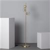 LEDKIA LIGHTING - Lampada da Terra in Metallo e Vetro | 3 Faretti Otos E27 | Design Elegante | Finitura Oro | Alluminio e Cristallo, Oro, Alluminio Cristallo