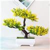 Puupaa Piante artificiali in vaso, albero di pino bonsai, piante finte da interno in vaso, idea regalo, decorazione per casa/ufficio, giallo