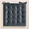 ROOM99 Nova - Cuscino per sedia, 40 x 40 cm, con nastri, per esterni, in velluto, colore grigio scuro
