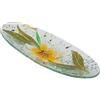 SOSPIRI VENEZIA Svuotatasca Piatto Soprammobile Decoro Floreale Vetro Murano Centrotavola Arredo Casa Idea Regalo Realizzato a Mano Made Italy (cm 28X11 Ovale)