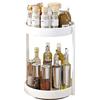 JOUING Porta Spezie per Cucina Organizer Girevole in Metallo Piatto Girevole Portaspezie 2 Livelli Organizer Sottolavello Deposito per il Bagno (Bianco, 2Tiers)