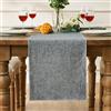 BonBotimen Runner da Tavola in Lino Grigio Rustico per Decorazione da Tavolo da Caffè Moderno per Festività, Natale, Matrimonio, Festa e Sala da Pranzo, 30 x 140 cm