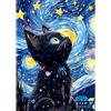 MEIYUDA 5D Diamond Painting Kit Completo Notte Stellata Gatto, Pittura Diamante per Bambini Diamond Painting, Fai-da-te Diamond Painting DIY Strass Ricamo a Punto Croce Decorazione per Casa 30x40cm