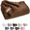 SoNiT home decor SONIT - Plaid Divano in Pile per Divano e Letto Singolo - Coperta in Pile Autunnale e Invernale - Coperta 140x230 - Plaid Singolo Nocciola