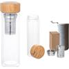 Recamania Bottiglia termica con filtro per tè e infusioni 500 ml di vetro doppio - adatto per acqua