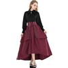 CR ROLECOS Gonna rinascimentale da donna verde lunga vittoriana gonna estiva fluida maxi gonna con tasca, Rosso, M