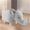 Keebgyy Poggiapiedi per Animali, Poggiapiedi a Forma di Animale dei Cartoni Animati, Simpatici Pouf Sgabello a Forma di Elefante, Mini Mobili Ottomani per Nursery, Camera da Letto, Sala Giochi(Bianco grigio)