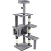 VOUNOT® Tiragraffi per Gatti con Capsula Spaziale, Albero Tiragraffi Gatto con Palla Sisal Naturale Giocattolo Gioco, Altezza 138cm, Grigio