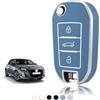 TOOMUME Cover Chiave TPU, Custodia Chiave Adatto per Peugeot 208 308 508 2008 3008 Rifter Citroen C3 C4 Cactus Berlingo Picasso Xsara Jumpy, Copri Chiavi Guscio Chiave Auto Telecomando - Flip Key