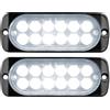 RIGIDON 2 Pcs luci di emergenza 12 LED Bianco Lampada di Emergenza Strobo Barra Luminosa, 12V 24V Impermeabile Luce Lampeggiante per 4x4 Car SUV Truck Trailer Camper Motorcycle furgone