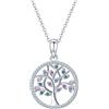 Fengguock Collana Albero Della Vita,Ciondolo Albero Della Vita,Collana Albero Della Vita Donna,Albero Della Vita in Argento 925,Collana Albero Della Vita con Cristalli,per Regalo Donna Mamma Moglie Fidanzata