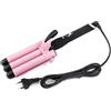 SQUADO Piastra per Capelli Professionale a 3 Ferri Ondulatore, Arricciacapelli, Riccio Onde, Rosa