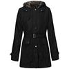 Kobilee Cappotto Donna con Cintura Elegante Lungo Foderato Cappotto Imbottito Lana Piumino con Cappuccio Parka Caldo Curvy Giubbotto Giacca Invernale