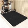 Rairsky Tappetino Scolapiatti Assorbente Microfibra 40 X 60Cm Super Assorbente Scolapiatti Da Lavello, Silicone Antiscivolo Tappetino Macchina Caffe, Tappetino Lavello Cucina per Cucine, Lavelli E Bagni, Nero