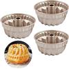 Qixuer 3 Pezzi Mini Stampi per Ciambella 10,8 cm,Tortiera per Ciambelle con Rivestimento Antiaderente,Rotondi,Oro,Piccoli con Rivestimento Antiaderente per Ciambelle,Torte, Muffin,Cupcake