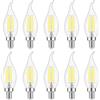 WULUN Lampadina LED, 4W, attacco E14 Edison, lampadina classica a candela, luce bianca fredda 6500 K, 400 LM, equivalente a lampadina a incandescenza da 40 W, confezione da 10