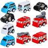Cadimus Auto Giocattolo da Tirare Indietro, 10 pezzi Macchinine per Bambini, Piccole Auto per Bambini da 1 2 3 4 anni, mini Macchina Polizia Giocattolo,Camion Pompieri Giocattolo