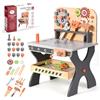 GJCrafts Banco degli Attrezzi in Legno Banco da Lavoro per Bambini con Attrezzi e Accessori Strumenti da falegname simulati Adatto dai 3 anni in su ,39.5×29.5×54cm