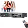 RUETERY Amplificatore Bluetooth, amplificatore di potenza audio, amplificatore HiFi Stereo con telecomando, uscita Bluetooth SD\USBRCAAUX .0, 5.1 canali, 2 prese microfono, 600 W, per home theater, karaoke