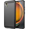 owlhold Cover per Samsung Galaxy XCover 7, Custodia Spazzolata e Fibra di Carbonio Morbido Silicone TPU Slim Fit Case, Antiurto, Antigraffio, Antiscivolo, Protezione Grado Militare, Nero