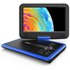 iegeek 11.5 Lettore Dvd Portatile con lo Schermo Girevole a 360° per Protezione Occhi LCD, Batteria Ricaricabile Potenziata Di 5 Ore, Riproduzione Memoria Supportata, Riproduzione Loop - Blu
