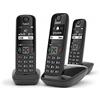 Gigaset AS690A Trio - 3 telefoni DECT wireless con segreteria telefonica - schermo ad alto contrasto - eccellente qualità audio - profili audio regolabili - funzione vivavoce - protezione chiamata,