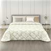 MAXIME MAISON - Trapunta Invernale Matrimoniale 260x260cm in Raso Jacquard, Piumone Matrimoniale Invernale (300gr/mq) Copriletto in Pregiato Raso Jacquard Made in Italy (Blossom Panna)