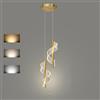 FDOIUTU LED Moderno Luci sospese 8W Regolabile 3 temperatur Colori 3000K/4500K/6000K, Camera da letto lampada a sospensione comodino luce pendente lampadario Per soggiorno sala da pranzo (Oro B)