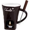 Generico Set per fonduta di candele da tè, set di tazze per fonduta di cioccolato - Tazza per fonduta di cioccolato in ceramica con pentola calda - Scaldaburro riscaldante Melting Pot per tè e cioccolato per c