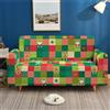 Hiseng Copridivano 1 2 3 4 Posti Natale Copridivano Elasticizzato, Universale Copridivano con Braccioli Poliéster+Spandex Antiscivolo Copri Divano (3 posti,Plaid Verde 1)