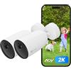 EZVIZ 2K Telecamera WiFi Esterno con Batterie Ricaricabili, Modalità AOV, Rilevamento Forma Umana/Veicolo, Visione Notturna a Colori, Audio Bidirezionale, Difesa Attiva, IP66, CB3 2PK