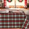Generico Tovaglia di Natale,Rettangolare Tessuto Tinto Filo Originale Lurex Tartan Prodotta In Italia,Tovaglia Natalizia Made In Italy,Fantasia Scozzese Disponibile in più Colori e Misure (Bianco, 140x140)